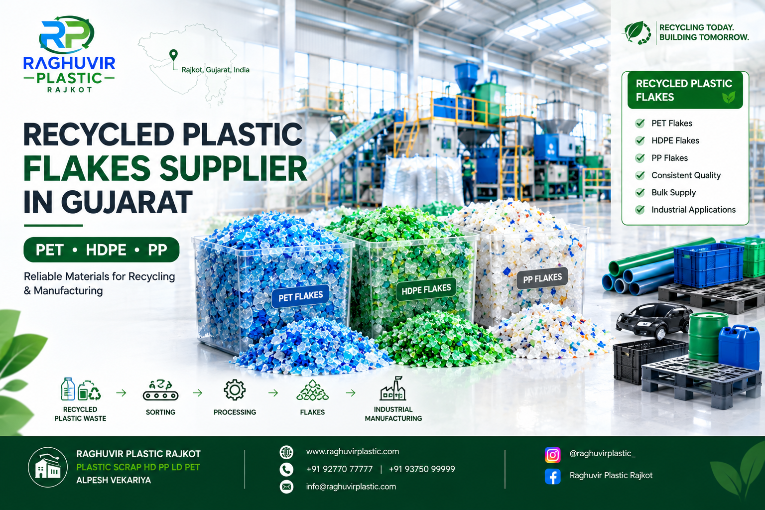 Recycled Plastic Flakes Supplier in Gujarat